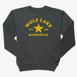 Wolf Lake Minnesota Star Premium Crewneck Sweatshirt
