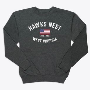 Hawks Nest West Virginia Patriot Premium Crewneck Sweatshirt