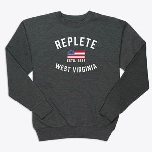 Replete West Virginia Patriot Premium Crewneck Sweatshirt