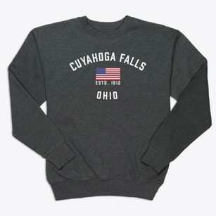 Cuyahoga Falls Ohio Patriot Premium Crewneck Sweatshirt