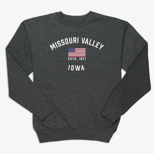 Missouri Valley Iowa Patriot Premium Crewneck Sweatshirt
