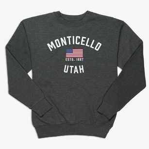 Monticello Utah Patriot Premium Crewneck Sweatshirt