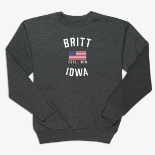 Britt Iowa Patriot Premium Crewneck Sweatshirt