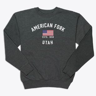 American Fork Utah Patriot Premium Crewneck Sweatshirt