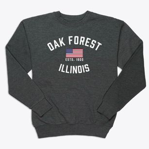 Oak Forest Illinois Patriot Premium Crewneck Sweatshirt