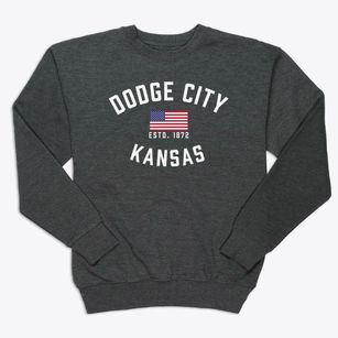 Dodge City Kansas Patriot Premium Crewneck Sweatshirt