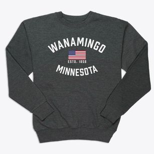 Wanamingo Minnesota Patriot Premium Crewneck Sweatshirt