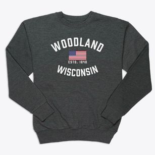 Woodland Wisconsin Patriot Premium Crewneck Sweatshirt