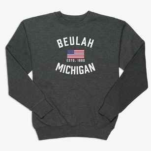 Beulah Michigan Patriot Premium Crewneck Sweatshirt