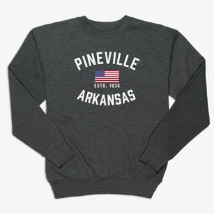 Pineville Arkansas Patriot Premium Crewneck Sweatshirt