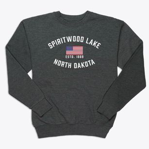 Spiritwood Lake North Dakota Patriot Premium Crewneck Sweatshirt