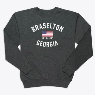 Braselton Georgia Patriot Premium Crewneck Sweatshirt