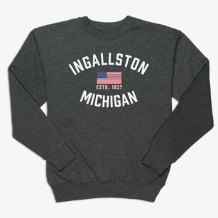 Ingallston Michigan Patriot Premium Crewneck Sweatshirt