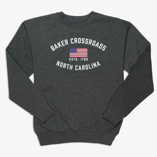 Baker Crossroads North Carolina Patriot Premium Crewneck Sweatshirt