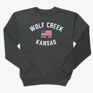 Wolf Creek Kansas Patriot Premium Crewneck Sweatshirt