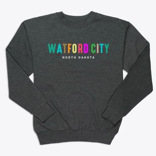 Watford City North Dakota Color Pop Premium Crewneck Sweatshirt