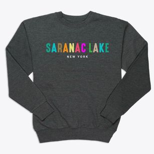 Saranac Lake New York Color Pop Premium Crewneck Sweatshirt