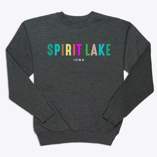 Spirit Lake Iowa Color Pop Premium Crewneck Sweatshirt