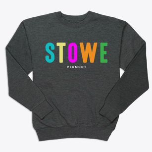 Stowe Vermont Color Pop Premium Crewneck Sweatshirt