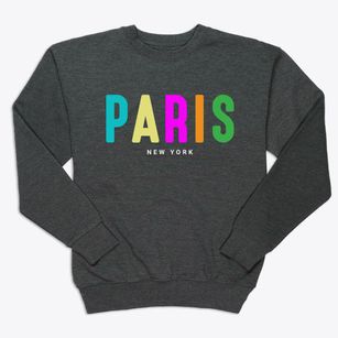Paris New York Color Pop Premium Crewneck Sweatshirt