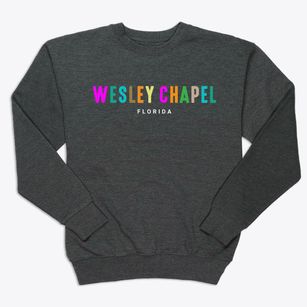Wesley Chapel Florida Color Pop Premium Crewneck Sweatshirt
