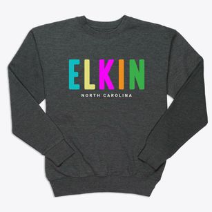 Elkin North Carolina Color Pop Premium Crewneck Sweatshirt
