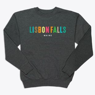 Lisbon Falls Maine Color Pop Premium Crewneck Sweatshirt
