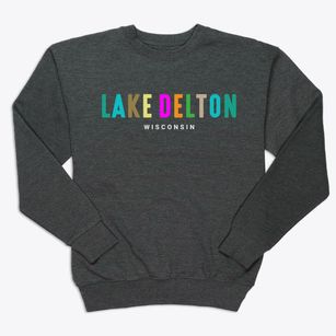 Lake Delton Wisconsin Color Pop Premium Crewneck Sweatshirt