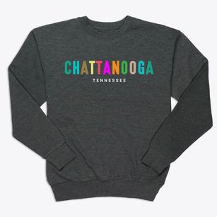 Chattanooga Tennessee Color Pop Premium Crewneck Sweatshirt