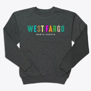 West Fargo North Dakota Color Pop Premium Crewneck Sweatshirt