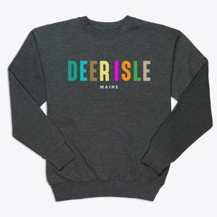 Deer Isle Maine Color Pop Premium Crewneck Sweatshirt