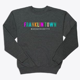 Franklin Town Massachusetts Color Pop Premium Crewneck Sweatshirt