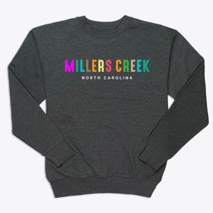 Millers Creek North Carolina Color Pop Premium Crewneck Sweatshirt