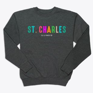 St. Charles Illinois Color Pop Premium Crewneck Sweatshirt