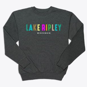 Lake Ripley Wisconsin Color Pop Premium Crewneck Sweatshirt