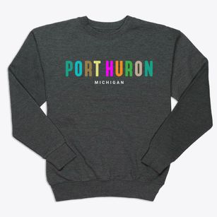 Port Huron Michigan Color Pop Premium Crewneck Sweatshirt