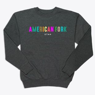 American Fork Utah Color Pop Premium Crewneck Sweatshirt