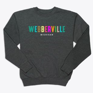 Webberville Michigan Color Pop Premium Crewneck Sweatshirt