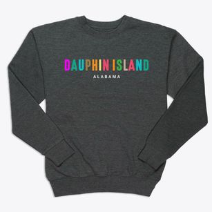 Dauphin Island Alabama Color Pop Premium Crewneck Sweatshirt
