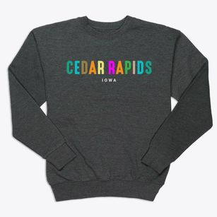 Cedar Rapids Iowa Color Pop Premium Crewneck Sweatshirt