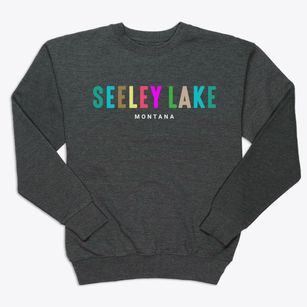 Seeley Lake Montana Color Pop Premium Crewneck Sweatshirt