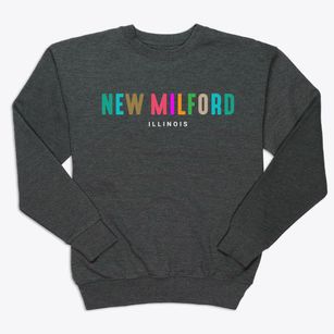 New Milford Illinois Color Pop Premium Crewneck Sweatshirt