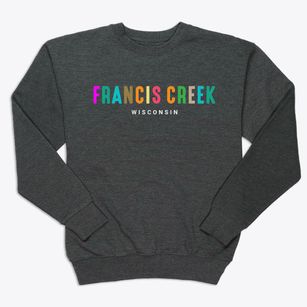 Francis Creek Wisconsin Color Pop Premium Crewneck Sweatshirt