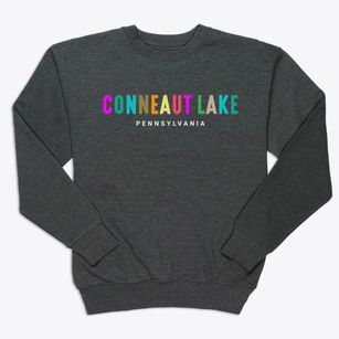 Conneaut Lake Pennsylvania Color Pop Premium Crewneck Sweatshirt