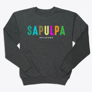 Sapulpa Oklahoma Color Pop Premium Crewneck Sweatshirt