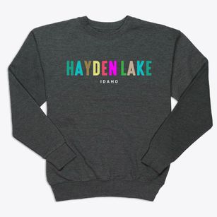 Hayden Lake Idaho Color Pop Premium Crewneck Sweatshirt