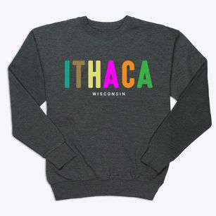Ithaca Wisconsin Color Pop Premium Crewneck Sweatshirt
