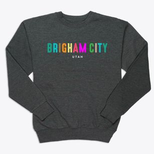 Brigham City Utah Color Pop Premium Crewneck Sweatshirt