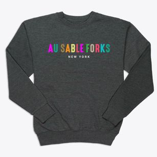 Au Sable Forks New York Color Pop Premium Crewneck Sweatshirt