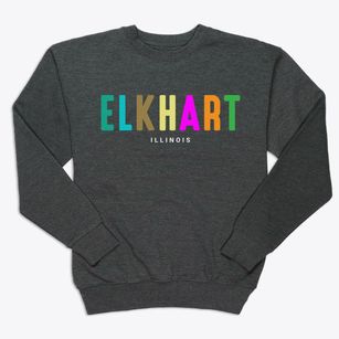Elkhart Illinois Color Pop Premium Crewneck Sweatshirt